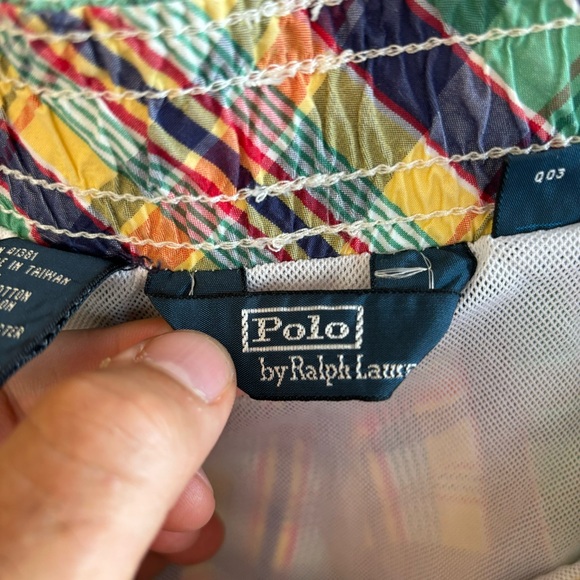 Vtg Polo Ralph Lauren Swim Trunks Colorful Plaid Mesh Lined Mens XXL 4.5” Inseam - Picture 7 of 9